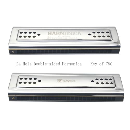 Professional Swan 24 Holes Key of C&G Double-side Tremolo Harmonica Mouth Organ Woodwind Instruments - Les Beatles, Paul McCartney, John Lennon, RIngo Starr, George Harrison Professional Swan 24 Holes Key of C&G Double-side Tremolo Harmonica Mouth Organ Woodwind Instruments – Image 7