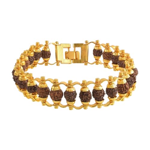 5 Mukhi Gold Plated Modern Rudraksha Bracelet | (B0DHVMZMLB) Amazon Price History, Amazon Price Tracker