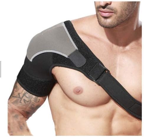 Shoulder Brace Sleeve - Adjustable Velcro Compression Harness - Posture Support for Men and Women - Tendinitis, Tennis Elbow, Torn Rotator Cuff Pain Relief - Bundle with Ice Pack by Aofeite