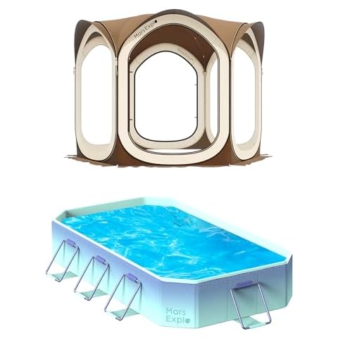 Screen Pop Up House Room Tent, Canopy Sun Shade Shelter for Patio, Backyard, Deck & Outdoor Activities, Portable Gazebo, Not Waterproof, 10'x10',Beige Cover