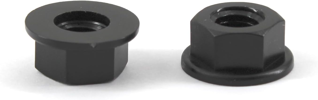 M4 Plastic Nylon Flange Nuts Black Pack of 50