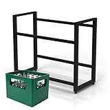 flexilife Getränkekistenregal für 6 Kisten mit höhenverstellbaren Füßen, Traglast 300 kg, Kistenregal für Getränkekisten Wasserkisten Bierkisten (ohne Ablagefläche - ohne Haken & Sixpack Halterung)