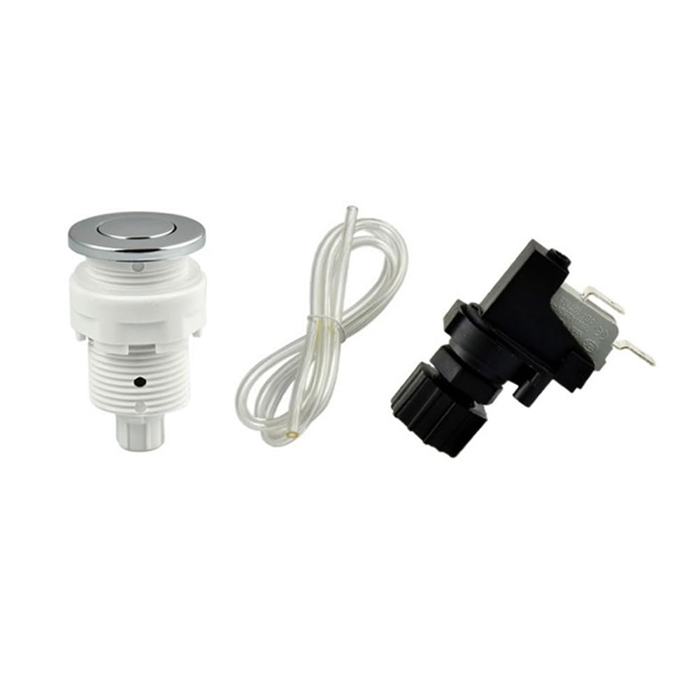 Hndhbfgrt 1set Pneumatic Switch on Off Push Button for Bathtub Spa Waste Garbage Disposal Whirl-Pool