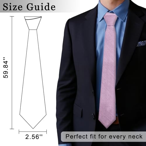 Image of Cotton Ties for Men Solid Color Skinny Tie Mens Necktie for Wedding Graduation Formal Dinner