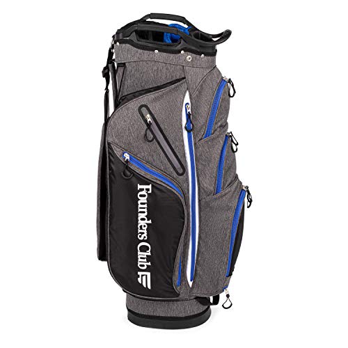 Image of Founders Club Franklin Golf Push Cart Bag -Riding Cart Bag -Full Bag Rain Cover -Secure Push Cart Base -Light Weight -15 Way Full Length Divider-External Putter Tube-Embroidery Panel