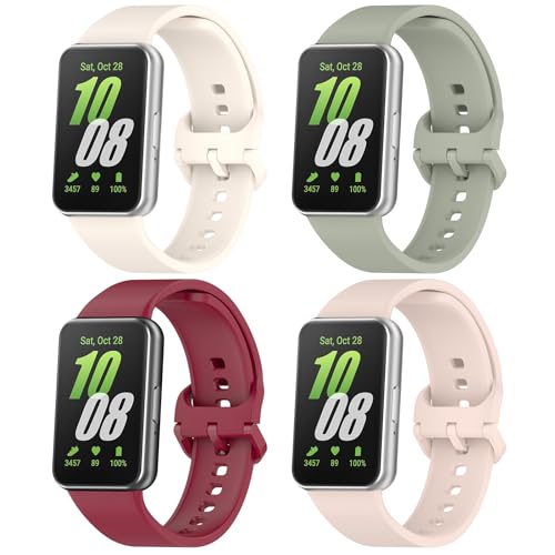 CHULN 4 Correas para Samsung Galaxy Fit 3, Banda Deportiva Compatible con Samsung Galaxy Fit 3 Correa