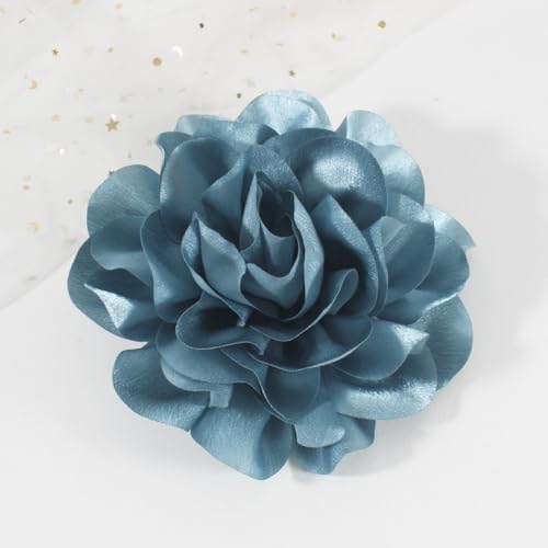 Image of 6.3 Inches Large Brooch Pins & Flower Hair Clips for Women | Charming Rose Hair Clip Large Flower Brooches for Women | Stylish Pins for Clothes | Designer Brooches for Woman Accessories (Dusty Blue)