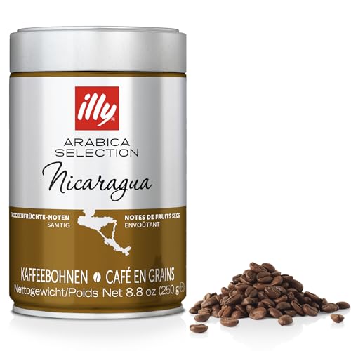 Image of illy Nicaragua Coffee Beans, Medium Roast, 100% Arabica, Ideal for Moka Pots & Filter, 250g Tin