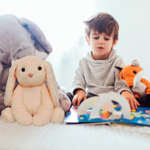 Image of AUDBOT Peach Bunny Soft Toy -35cm | Long Ears Rabbit Fluffy Toy | Teddy Bear Gift for Girlfriend | Kids Toys for 2-5 Years | Plushie Stuffed Animal for Baby Girls