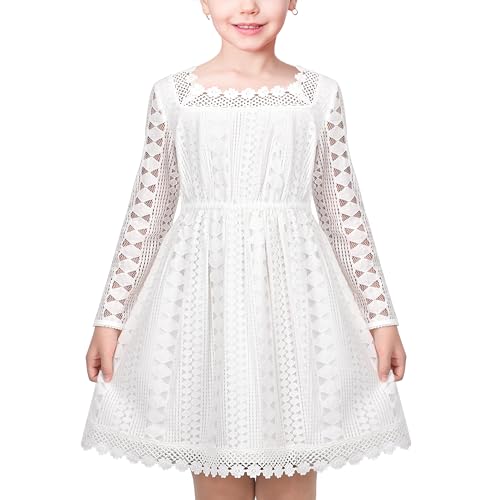 Sunny Fashion Flower Girls Dress Lace Square Party Pageant Wedding Vintage Formal