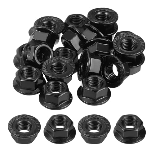 Écrous hexagonaux M12 anti-desserrage en inox 304 noir à filetage complet pour vibrations