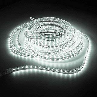Image of DOJI 2835 SMD LED Strip Rope Light Waterproof Outdoor Flexible Light with Connector for Diwali, Christmas, Indoor and Outdoor Decoration. (15 Meter, White)