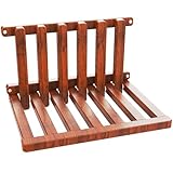 The folding stool is made of beech wood and can withstand 400 pounds. The surface is coated with Walnut paint and polished. Used for changing shoes, showering, folding bedside table(Walnut paint)