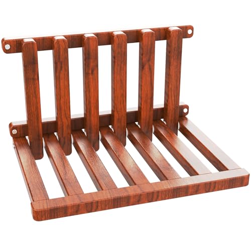 The folding stool is made of beech wood and can withstand 400 pounds. The surface is coated with Walnut paint and polished. Used for changing shoes, showering, folding bedside table(Walnut paint)