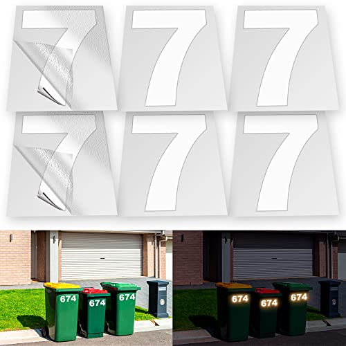 iSYFIX Reflective Vinyl Number 7 (Seven) Stickers, 6 Inch, 6 Pack