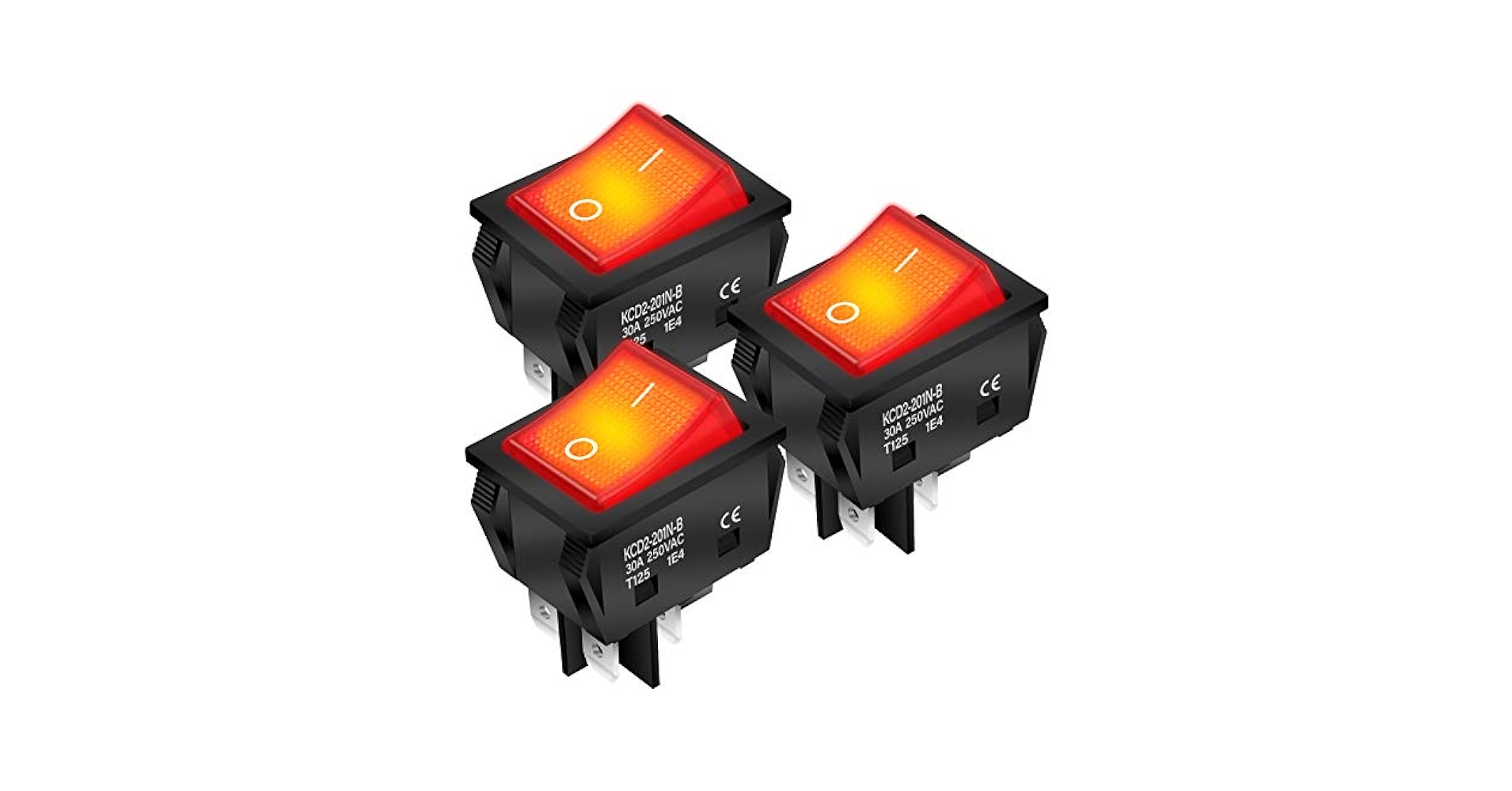 Amazon.com: DaierTek 12V 30A Rocker Switch 4 Pin Red LED