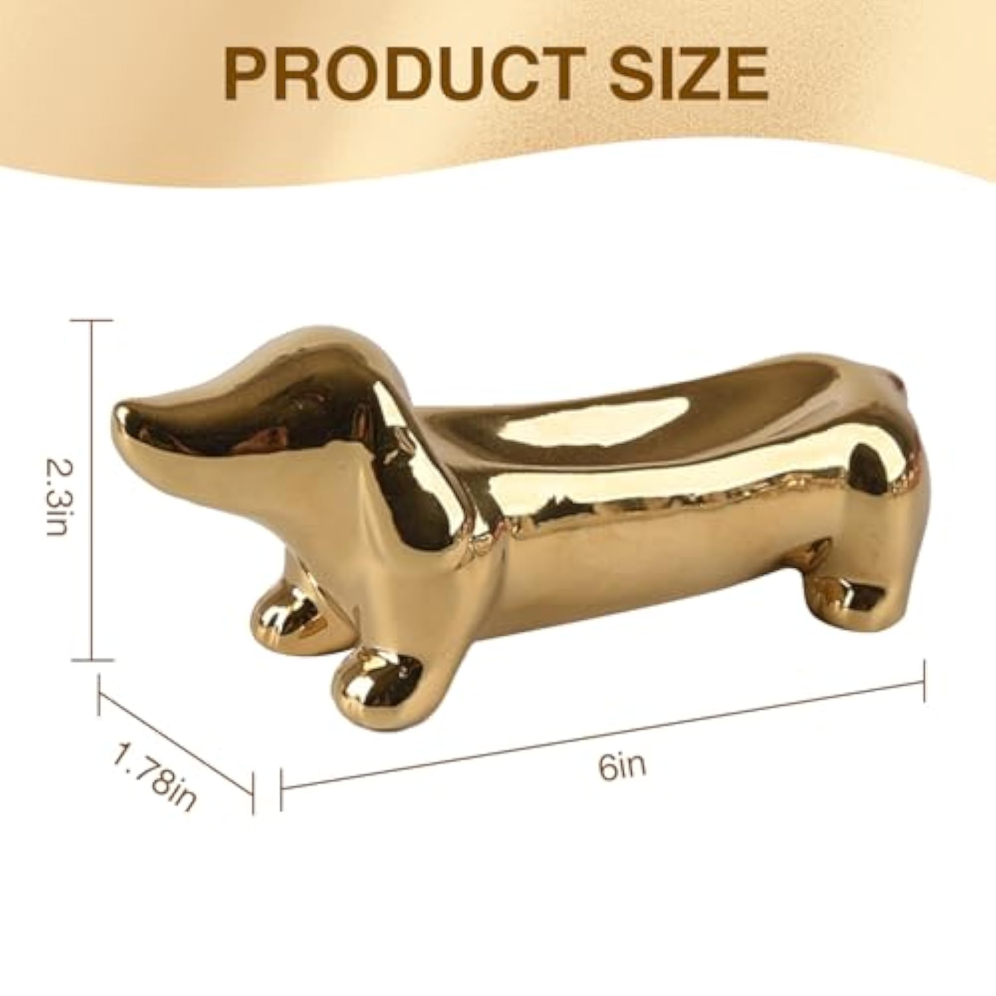 Dachshund Ring Holder Ceramic Trinket Tray