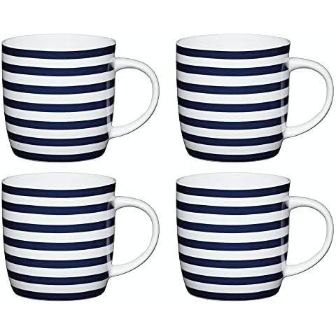 KitchenCraft Nautical Stripe Barrel Mugs Set Cover