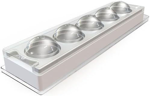 Professional Silicone Sphere Mold, Transparent Top with 5 Cavities, Each with Hole