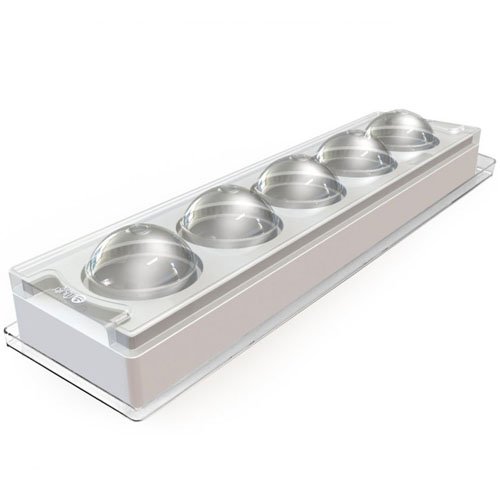 Silikomart Professional Silicone Sphere Mold, Transparent Top with 5 Cavities, Each with Hole