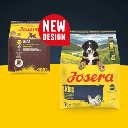 JOSERA Kids (1 x 12,5 kg) | Welpenfutter für mittlere und große Rassen | ohne Weizen | Super Premium Trockenfutter für wachsende Hunde | 1er Pack