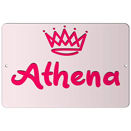Makoroni - Athena Girl Female Name 12x18 inc Aluminum Decorative Wall Street Sign