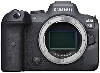 Canon EOS R6 Full-Frame Mirrorless Camera with 4K Video, Full-Frame CMOS Senor, DIGIC X Image Processor, Dual UHS-II SD Memory Card Slots, and Up to 12 fps with Mechnical Shutter, Body Only, Black