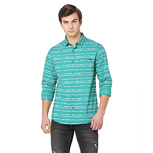Image of Spykar Men's Printed Slim Fit Shirt