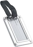 Non-Tarnishing Silver Travel Luggage Tag with Black Strap