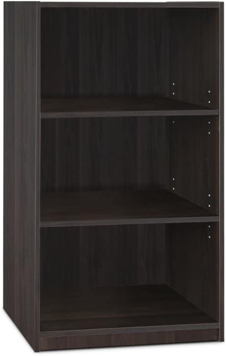 Furinno JAYA Simple Home 3-Tier Adjustable Shelf Bookcase, Blackwood