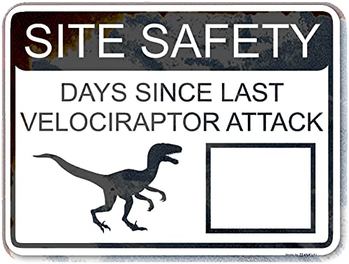 Vintage Tin Sign Site Safety days since attack reflective Warning Home Plaque Sign For Cave bar Country Club Wall Decoration Metal Sign 8x12 Inch