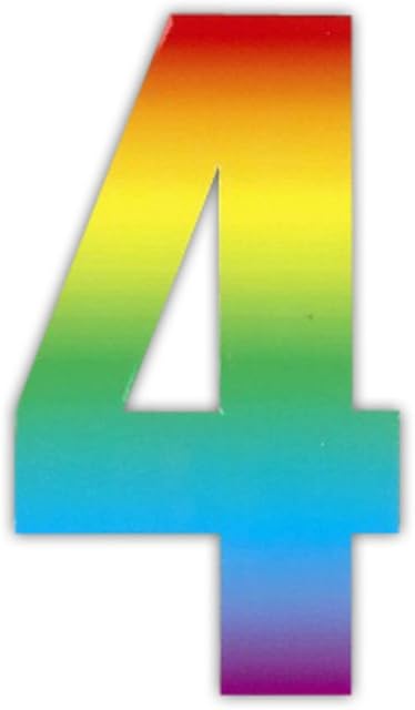 Wheelie Bin numbers Rainbow 4