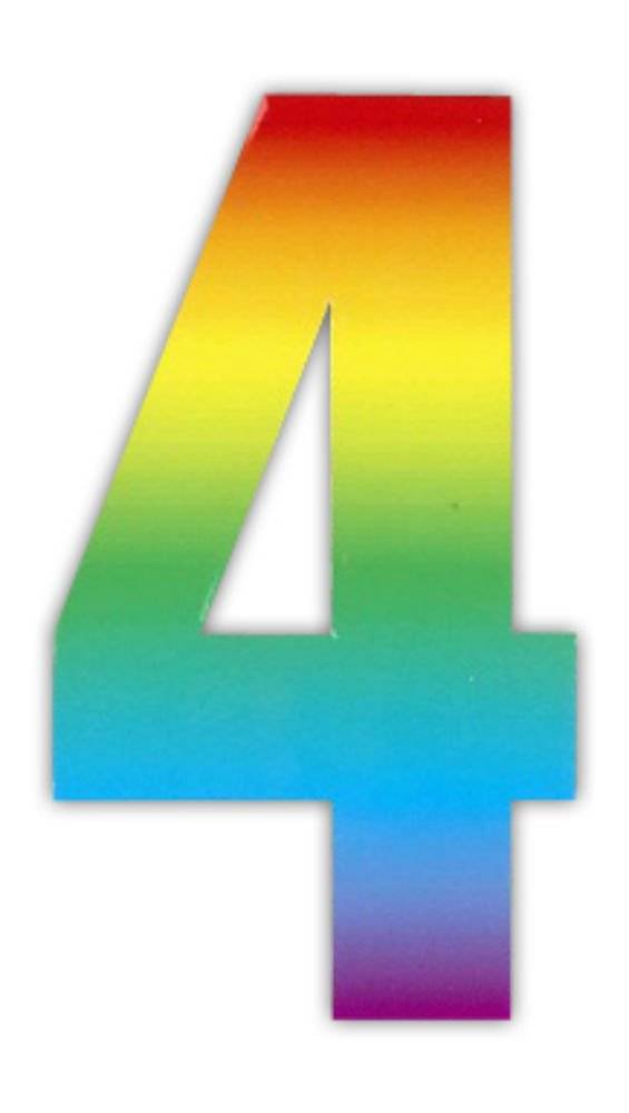 Wheelie Bin numbers Rainbow 4