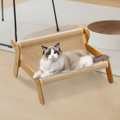 Kratzsofa Katzenbett,Kätzchen Kratzcouch-Sisal Kratzstuhl für Katzen Outdoor&Indoor Katzen-Lounge-Stuhl gegen Langeweile und zum Krallenschärfen,Katzenliege für Zuhause, Wohnzimmer, Garten, Balkon