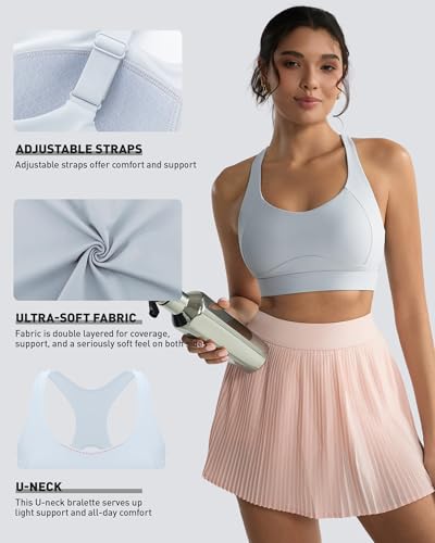 Image of RUNNING GIRL Adjustable Straps High Impact Sports Bra for Women,High Support Workout Sports Bras with Sewn in Pads