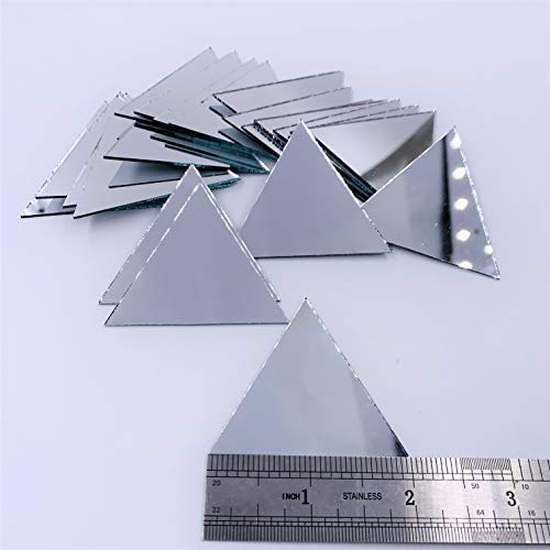 2 Inch (50.8 Mm) Triangle Mirror Mosaic Tile Craft Mirrors 50Pcs (Silver) #TOP1