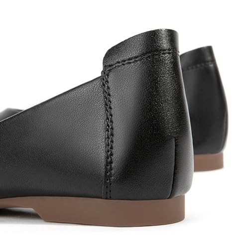 Zelaprox Women's Casual Pointed Toe Ballet Comfort Soft Leather Slip On Cowhide Flats Shoes Work Flats Office Shoes Casual Dressy Shoes3