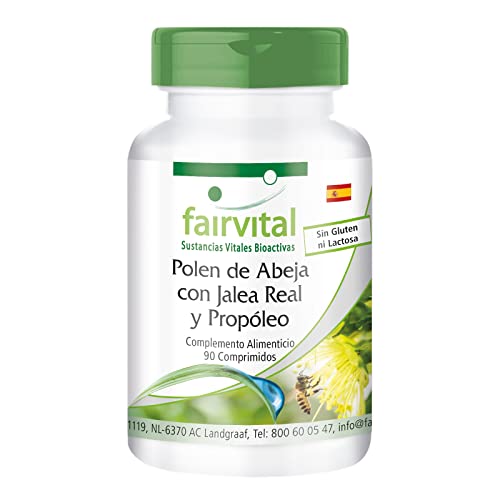 fairvital Polen de abeja con jalea real y propóleo, 90 comprimidos, ALTA DOSIS