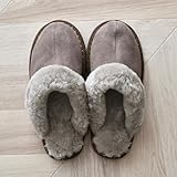 ムートンスリッパ リアルファー ニュージーランド・オーストラリア産 高級 ムートン ルームシューズ あったか スリッパ おしゃれ 天然素材 人気 冷え対策 寒さ防止 暖かい あたたか ふわふわ もこもこ (ブラウン, Lサイズ（25～27ｃｍ）)