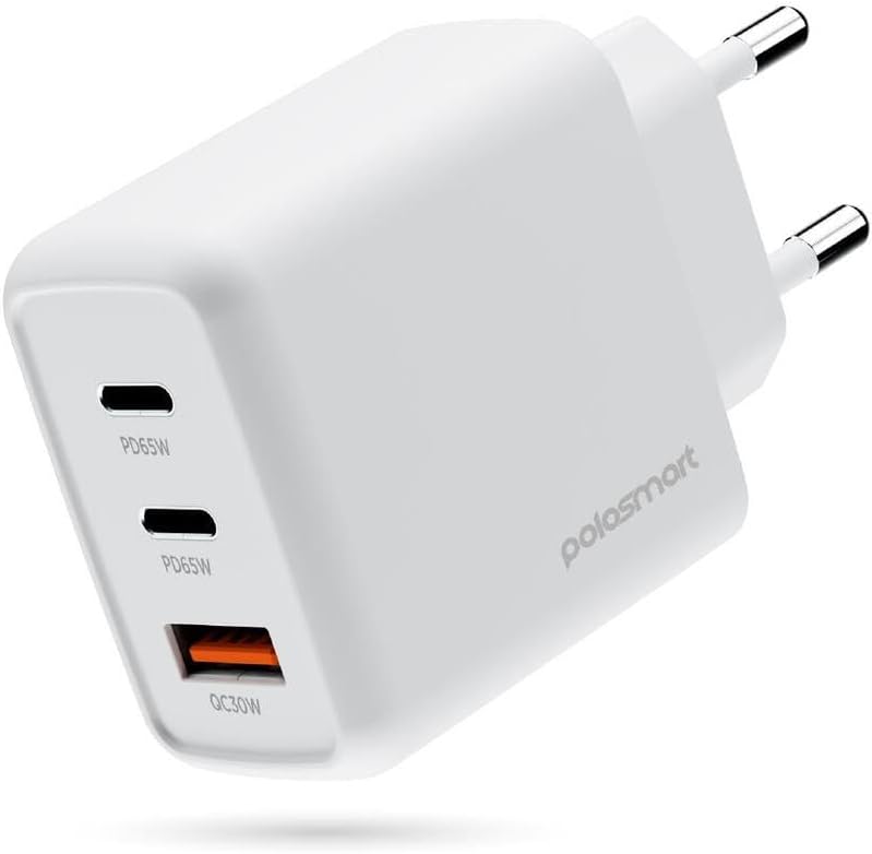 Polosmart PBS135 65W PD H zl   arj Adapt r  2 Type-C + USB  k  3 Port G venli  arj Beyaz