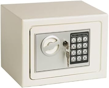 Elektronik  ifreli Para Kasas  17x23x17 cm Beyaz