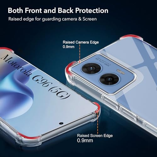 Image of Jkobi Shockproof Crystal-Clear Back Cover for Motorola Moto G96 (Anti Yellow Case | Drop & Camera Protection | Hard Polycarbonate)