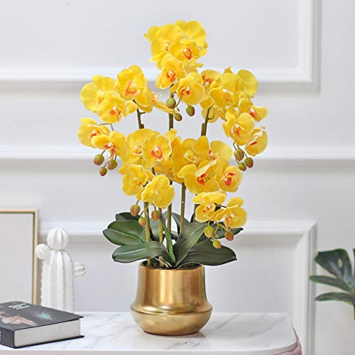 Orchidée artificielle rose en vase céramique : cadeau idéal fête et mariage