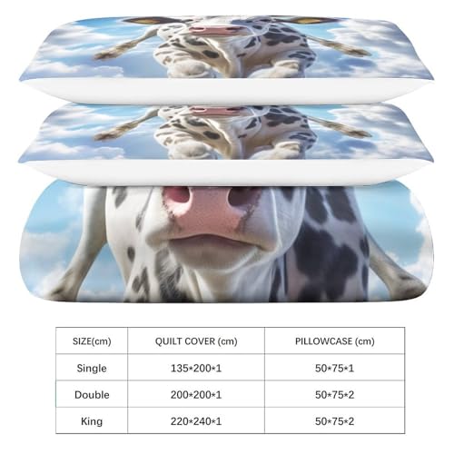 Funda nórdica de vacas voladoras para dormitorios juveniles modernos 6