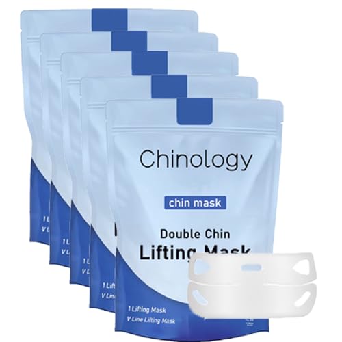 Chinology Double Chin Lifting Mask, Double Chin Reducer, Jawline Firming Mask for Face and Neck for Tightening and Firming (5 PCS)
