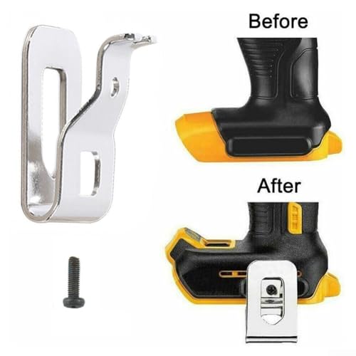Miniatura 3 de Paquete De 6 Clips De Cinturón Para Taladro Compatible Con Dcd980 Dcd985 Dcd780 Dcd740 N268241 N169778, Gancho De Montaje De Herramientas De Acero 45 X 28 Mm, Color Plateado Para 20 V 18 V P