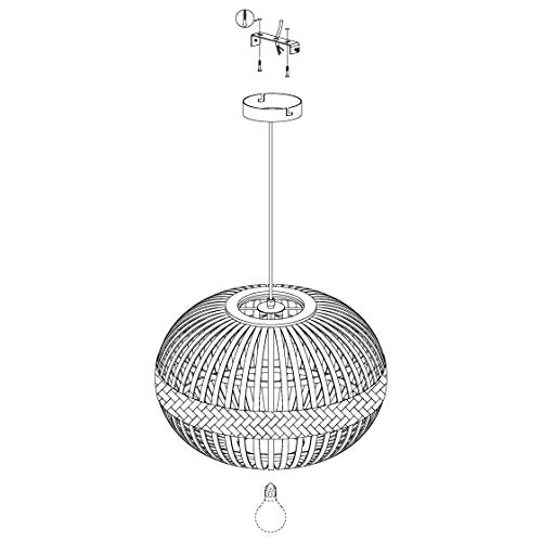 Eglo Lampada A Sospensione Ovale Amsfield Di Bambù - 5