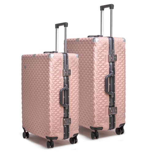 Image of Hard PC Luggage, Set of 2, Cabin and Medium Size, 100% Polycarbonate, Lightweight and Durable, Silent Wheels, Anti-Theft with Aluminium Frame, and 2 TSA Approved Locks, Coral Mist