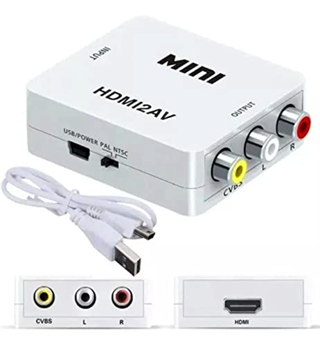 Adaptador Conversor Hdmi/RCA (AV) 720p E 1080p Full HD Vídeo Saída Cabo Usb 1080p Full HD Adaptador