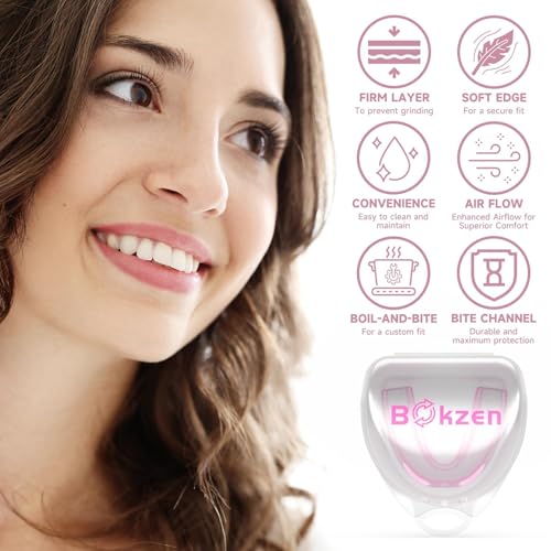 Bokzen PS-MG 4 Pack Pink Kids Mouth Guard For Grinding Teeth, Moldable Kid Mouth Guard thumb #2